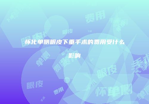 怀化单侧眼皮下垂手术的费用受什么影响