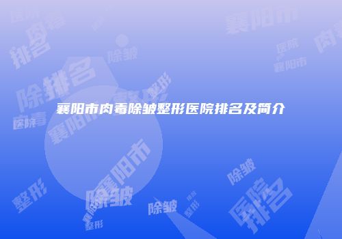 襄阳市肉毒除皱整形医院排名及简介