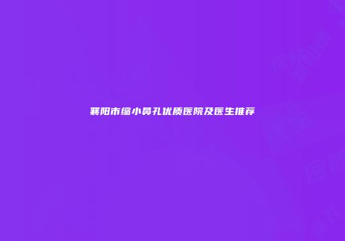 襄阳市缩小鼻孔优质医院及医生推荐