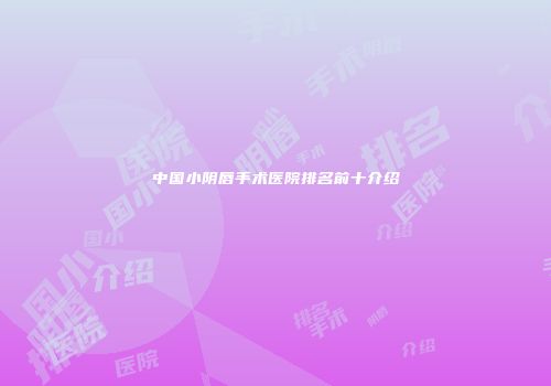 中国小阴唇手术医院排名前十介绍
