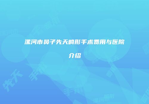 漯河市鼻子先天畸形手术费用与医院介绍