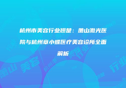 杭州市美容行业翘楚：萧山激光医院与杭州章小蝶医疗美容诊所全面解析