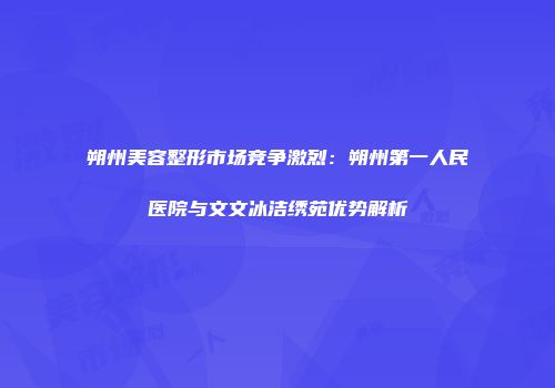 朔州美容整形市场竞争激烈：朔州第一人民医院与文文冰洁绣苑优势解析