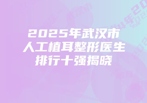 2025年武汉市人工植耳整形医生排行十强揭晓