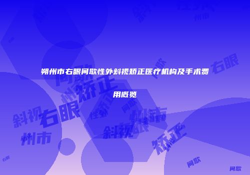 朔州市右眼间歇性外斜视矫正医疗机构及手术费用概览