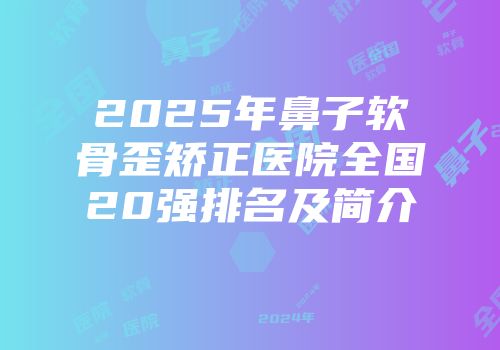 2025年鼻子软骨歪矫正医院全国20强排名及简介