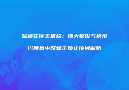 攀枝花医美机构：博大整形与拾悦诊所鼻中软骨歪矫正项目解析