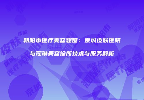 朝阳市医疗美容翘楚：京城皮肤医院与瑶琳美容诊所技术与服务解析
