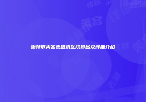 榆林市美容去皱术医院排名及详细介绍