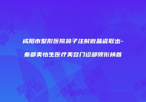 咸阳市整形医院鼻子注射微晶瓷取出-秦都美怡生医疗美容门诊部领衔榜首
