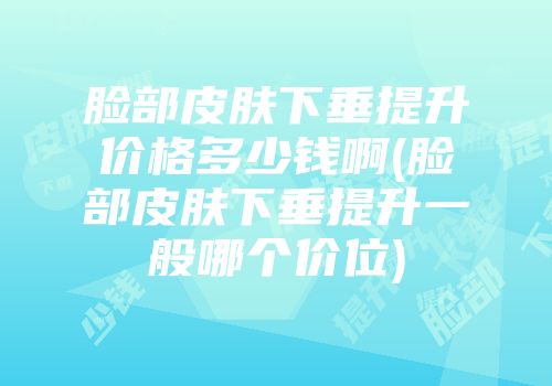 脸部皮肤下垂提升价格多少钱啊(脸部皮肤下垂提升一般哪个价位)