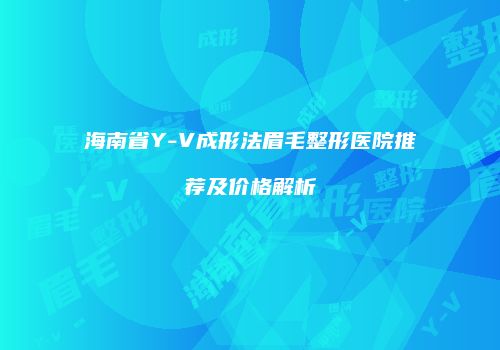 海南省Y-V成形法眉毛整形医院推荐及价格解析