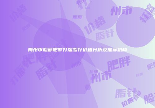 梅州市脸部肥胖打溶脂针价格分析及推荐机构