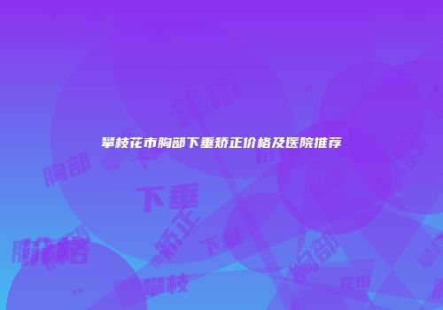 攀枝花市胸部下垂矫正价格及医院推荐