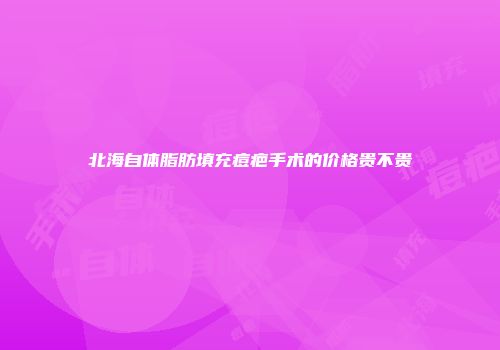北海自体脂肪填充痘疤手术的价格贵不贵
