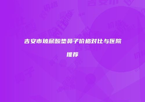 吉安市玻尿酸垫鼻子价格对比与医院推荐