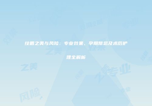纹眉之美与风险：专业效果、孕期禁忌及术后护理全解析