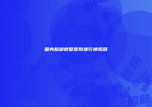 国内脸部微整医院排行榜揭晓