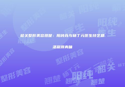 韶关整形美容翘楚：阳纯兵与杨丁元医生技艺精湛赢得青睐