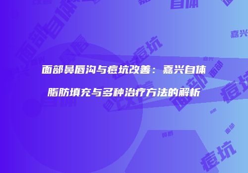 面部鼻唇沟与痘坑改善：嘉兴自体脂肪填充与多种治疗方法的解析