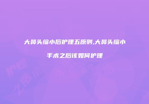 大鼻头缩小后护理五原则,大鼻头缩小手术之后该如何护理