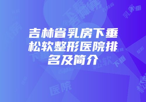 吉林省乳房下垂松软整形医院排名及简介