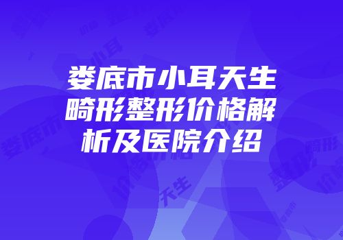 娄底市小耳天生畸形整形价格解析及医院介绍