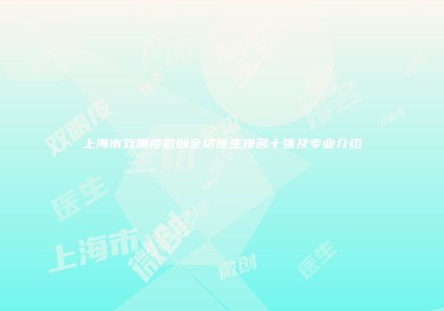 上海市双眼皮微创全切医生排名十强及专业介绍