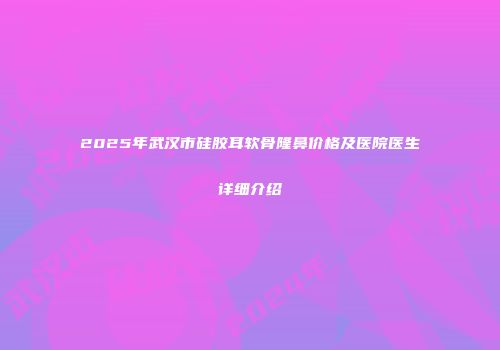2025年武汉市硅胶耳软骨隆鼻价格及医院医生详细介绍