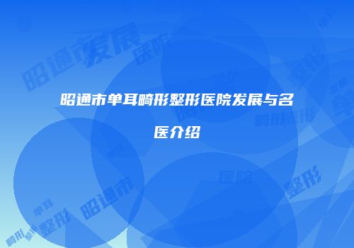 昭通市单耳畸形整形医院发展与名医介绍
