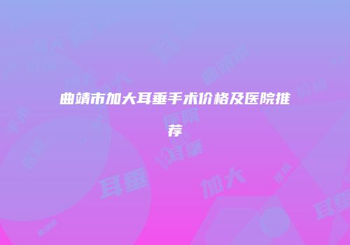 曲靖市加大耳垂手术价格及医院推荐