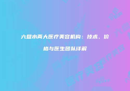 六盘水两大医疗美容机构：技术、价格与医生团队详解