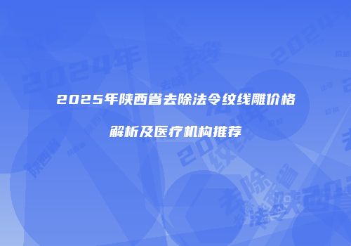 2025年陕西省去除法令纹线雕价格解析及医疗机构推荐