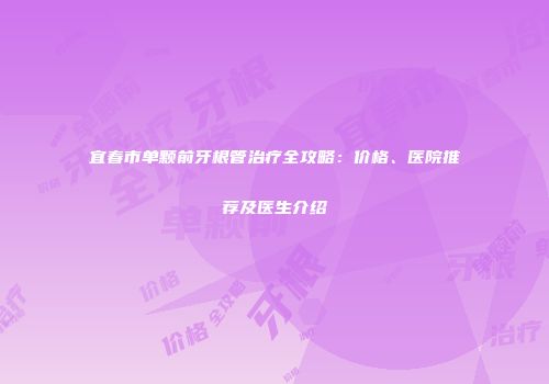 宜春市单颗前牙根管治疗全攻略：价格、医院推荐及医生介绍