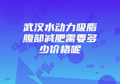武汉水动力吸脂腹部减肥需要多少价格呢