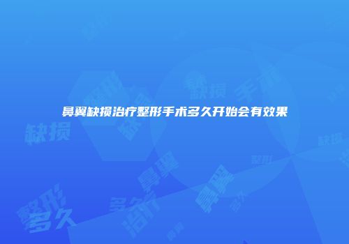 鼻翼缺损治疗整形手术多久开始会有效果