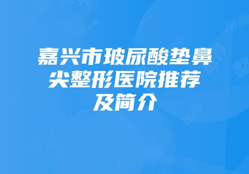 嘉兴市玻尿酸垫鼻尖整形医院推荐及简介