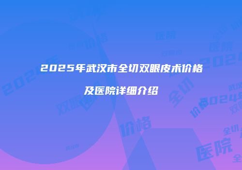 2025年武汉市全切双眼皮术价格及医院详细介绍