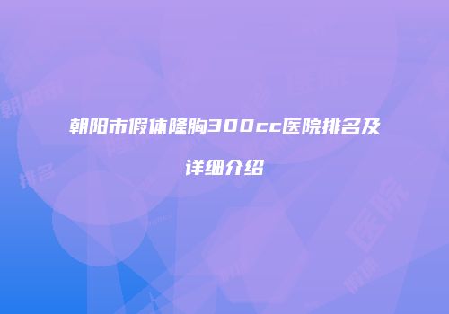 朝阳市假体隆胸300cc医院排名及详细介绍