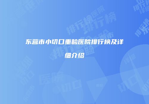 东营市小切口重睑医院排行榜及详细介绍