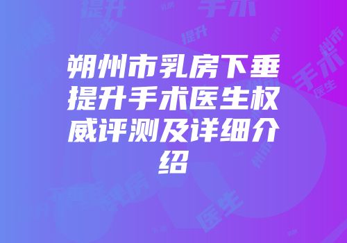朔州市乳房下垂提升手术医生权威评测及详细介绍
