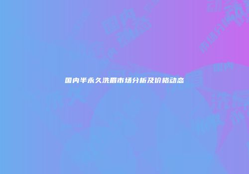 国内半永久洗眉市场分析及价格动态