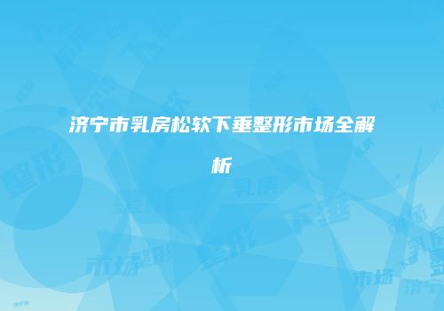 济宁市乳房松软下垂整形市场全解析