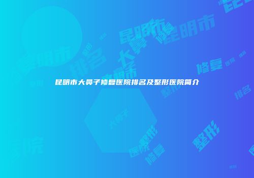 昆明市大鼻子修复医院排名及整形医院简介