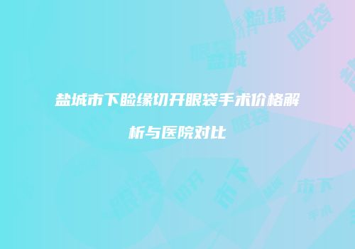盐城市下睑缘切开眼袋手术价格解析与医院对比
