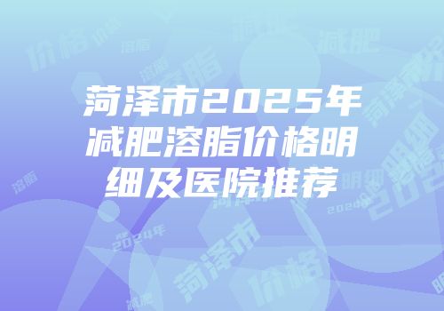 菏泽市2025年减肥溶脂价格明细及医院推荐