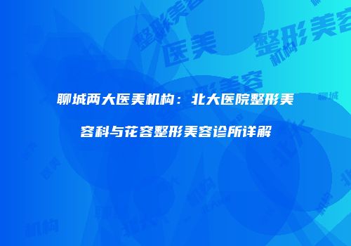 聊城两大医美机构：北大医院整形美容科与花容整形美容诊所详解