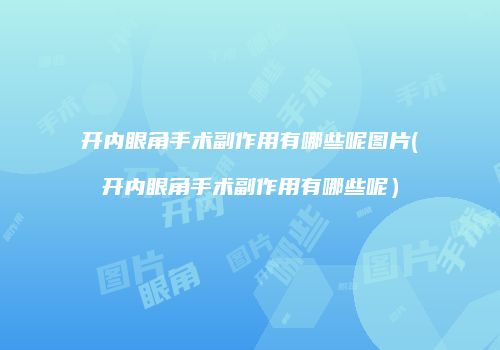 开内眼角手术副作用有哪些呢图片(开内眼角手术副作用有哪些呢）