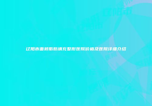 辽阳市面颊脂肪填充整形医院价格及医院详细介绍