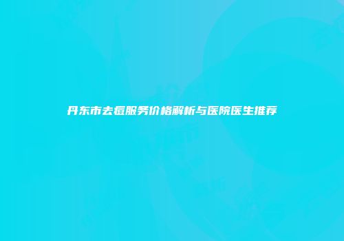 丹东市去痘服务价格解析与医院医生推荐